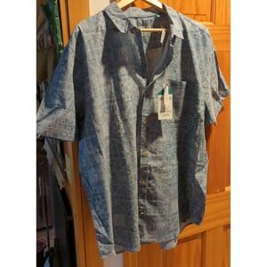 NWT Tenth + Ocean Men's‎ Shirt Short Sleeve Button-Down Washable Linen Size XXL